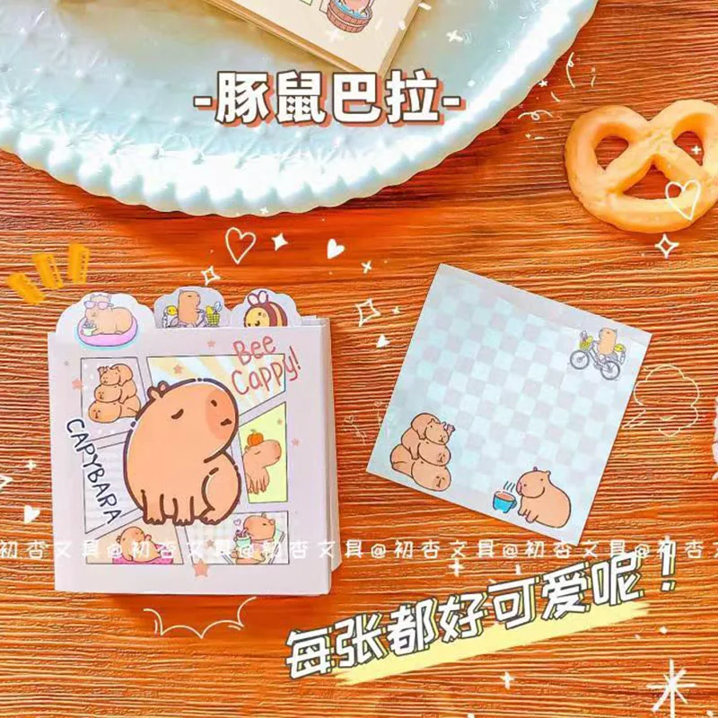 Imagem -03 - Creative Capybara Folding Memo Pad Nota Bonito n Times Papelaria Etiqueta Notepad Post Escritório e Material Escolar Pcs por Lote 12 Pcs por Lote