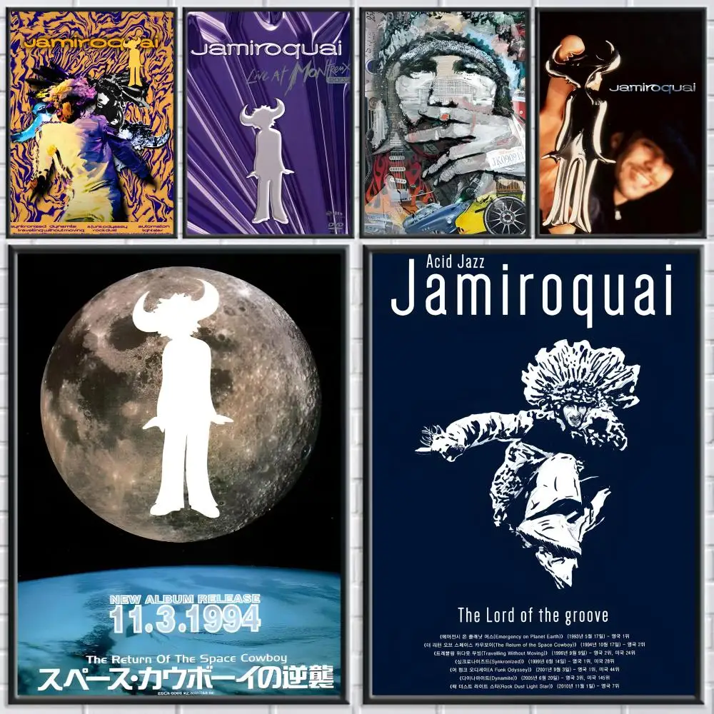 Popular Band J-Jamiroquai Poster Home Living Bed Room Bar Hallway Sticky Wall Printing Waterproof Aesthetic Decor