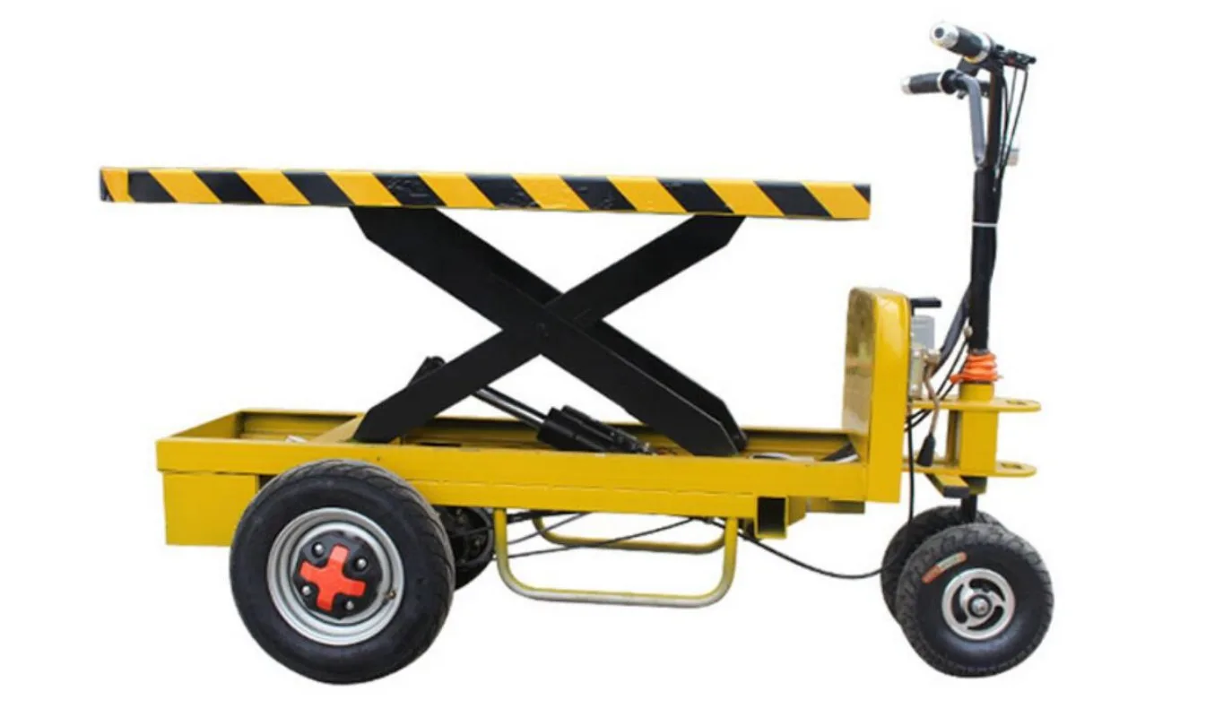 Inverted donkey battery pulling cargo truck hand push electric four-wheel flatbed truck