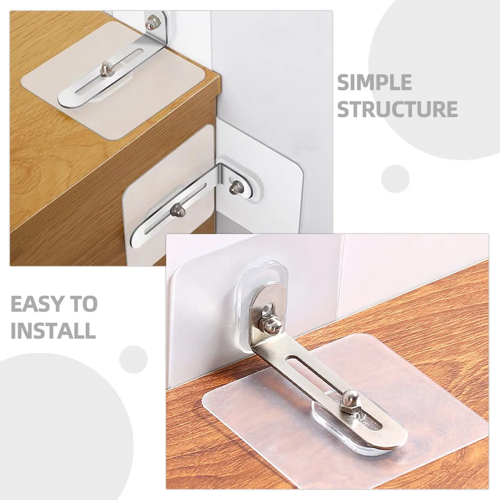 10Sets Proofing Furniture Anchors No Drill Wall Mount Fix No Damage Safe Cabinet Anchor Furniture Anchors