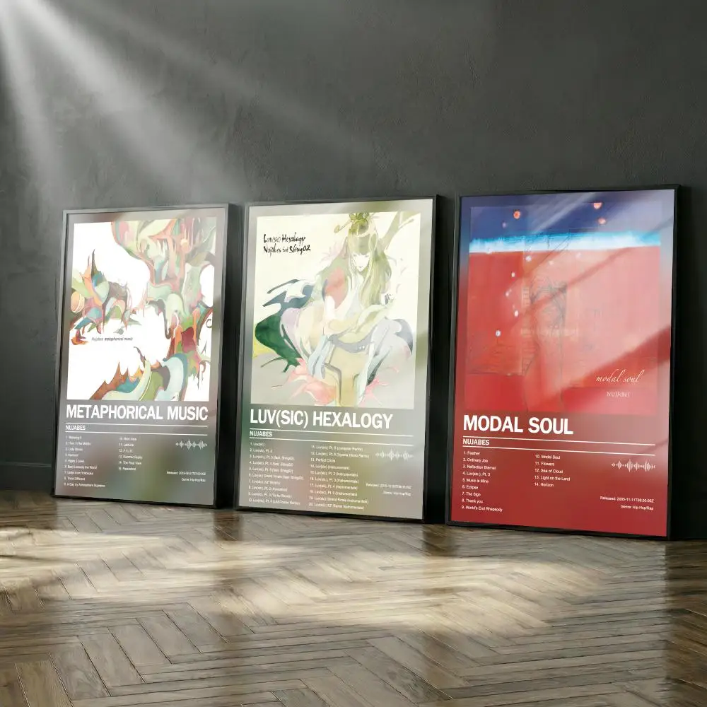 Nujabes Poster-Album-Set, modernes Cover-Wandkunstwerk für Zimmer, Leinwandgemälde, Kunstdruck, Heimwanddekoration, Bild, Geschenk