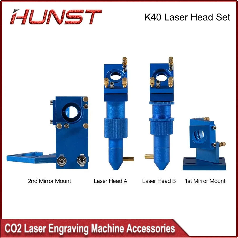 HUNST K40 Series Co2 Laser Head Set Lens Diameter 12 / 20mm Mirror 20mm Blue for 2030 4060 Mini Desktop Laser Machine