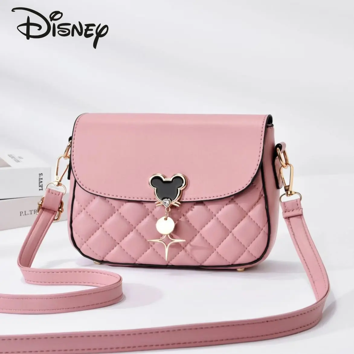 Disney Mickey New Women\'s Bag Fashionable and Luxury Women\'s Crossbody Bag Casual and Versatile Solid Color Girls\' Shoulder Bag