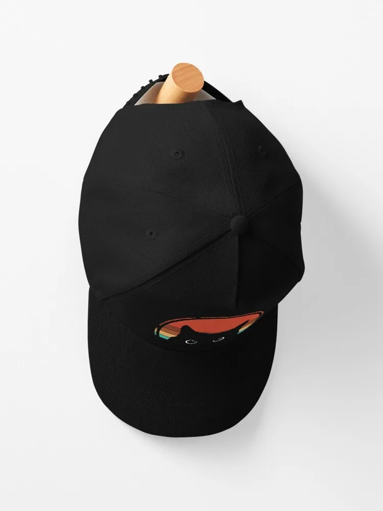 Black Cat Peeking Sunset Vintage Cap For Women Men Hip Hop Cap Street Baseball Hat image 2