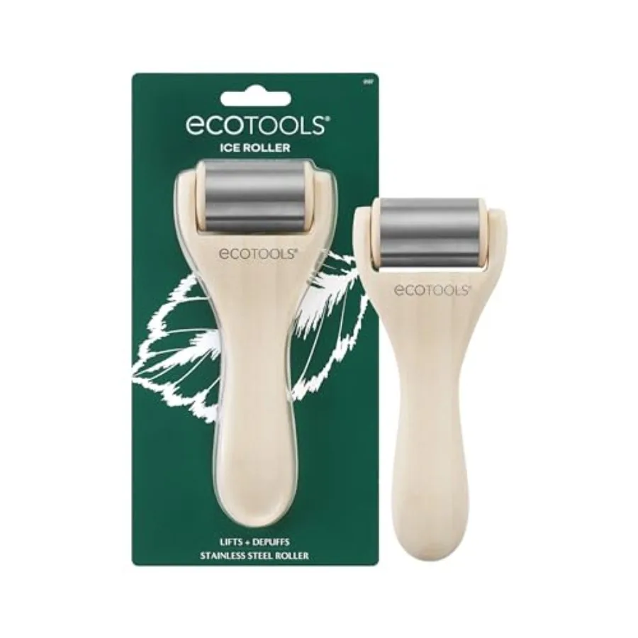 EcoTools Ice Roller, Stainless Steel Cooling Facial Roller and Neck Sculpting Tool, Depuff, Vegan and Cruelty-Free Self-Care Gi