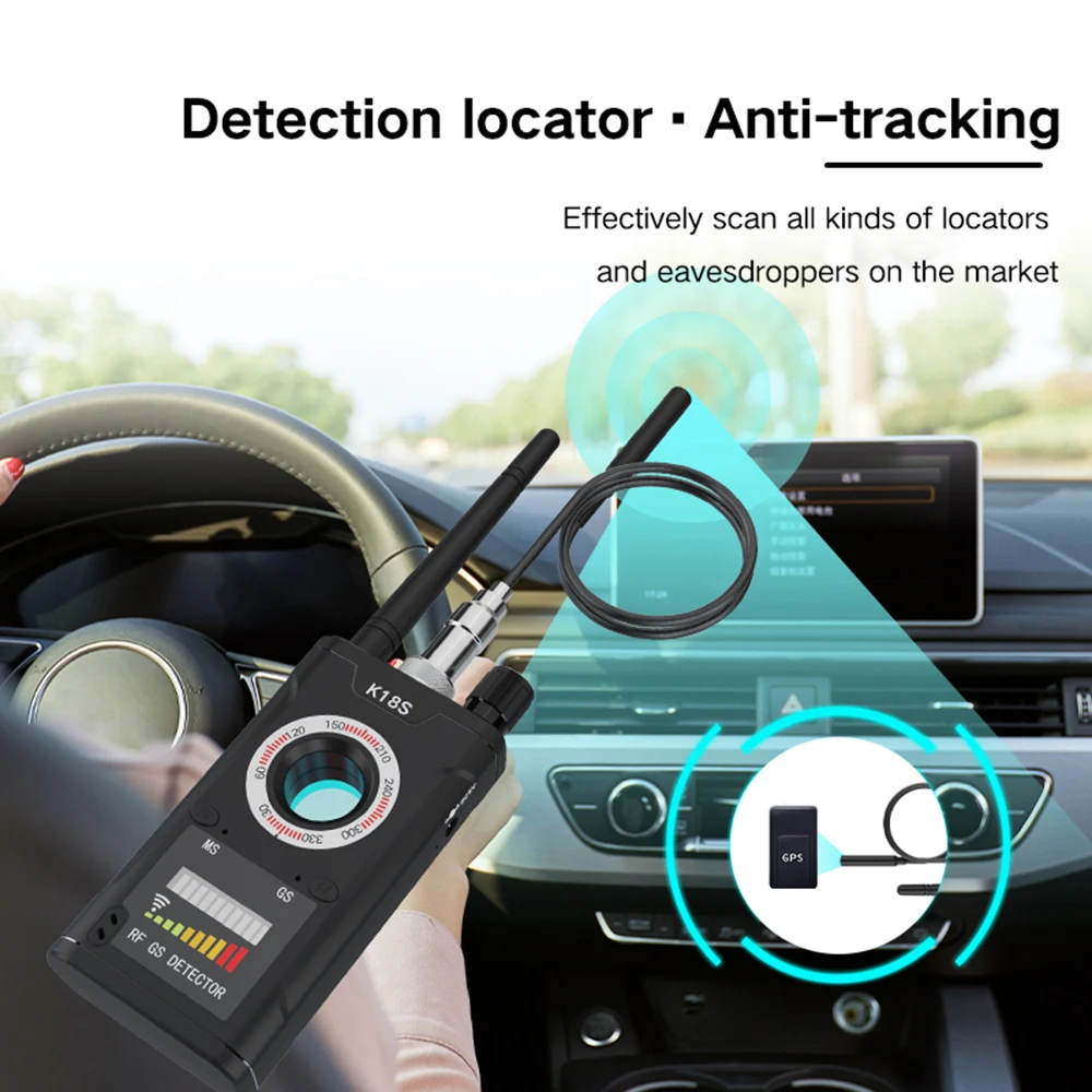 Imagem -06 - Multi-function Anti Câmera Detector Display Led Gps Bug Sinal de Hunter Detectar Máquina Mini Câmera Finder sem Fio Novo K18s