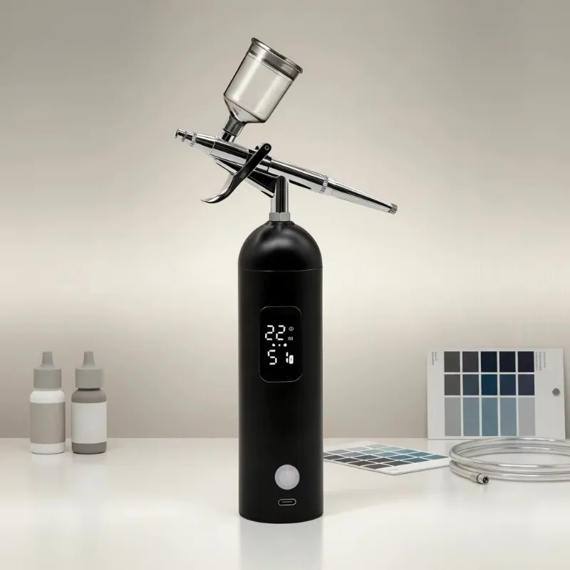 Rechargeable Copper Compressor Kit Auto-stop Paint Cake Makeup Nail Art Tattoo Moisturizing Dual All-in-one Airbrush