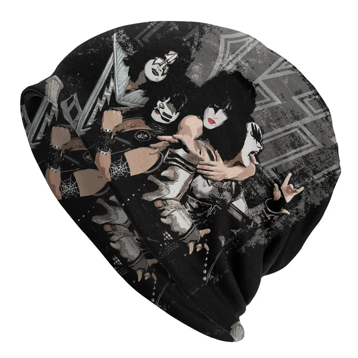 Kiss Rock Band Unisex Bonnet Winter Cycling Double Layer Thin Hats For Men Women