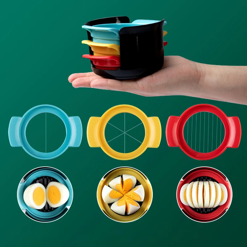 Kitchen Accessories Three In One All Egg Machine Preserved Eggs Cutter Multi-function Household Fancy Modeling Splitter