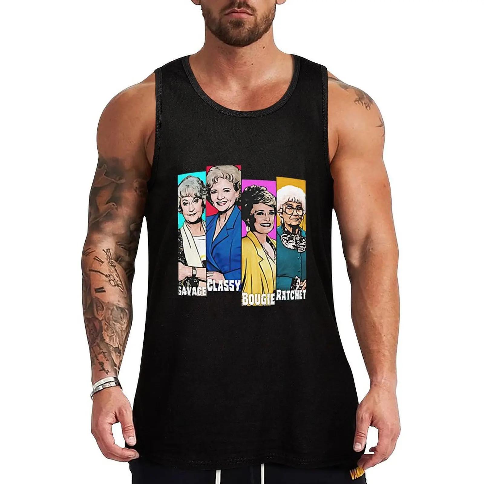 GOLDEN GIRLS Tank Top Plain Color Sleeveless Shirt Casual Basic Tank Top
