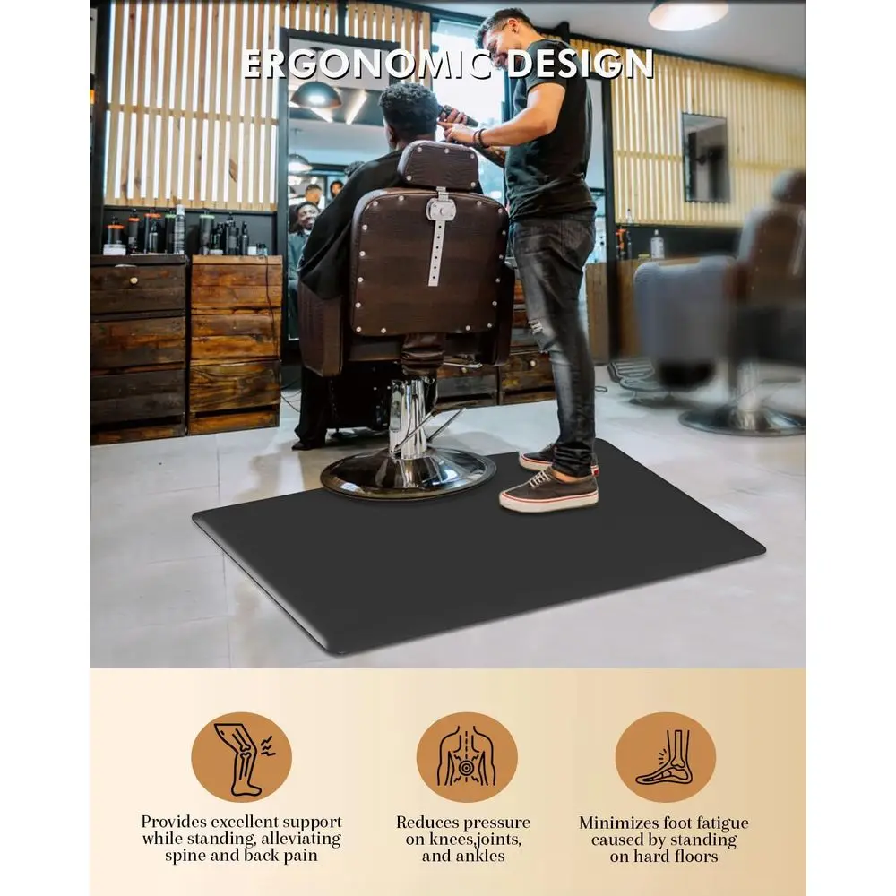 Anti-Fatigue 2-Piece Chair Mat, 1/2 Thick for Barbers - Comfortable, Supportive, Non-Slip