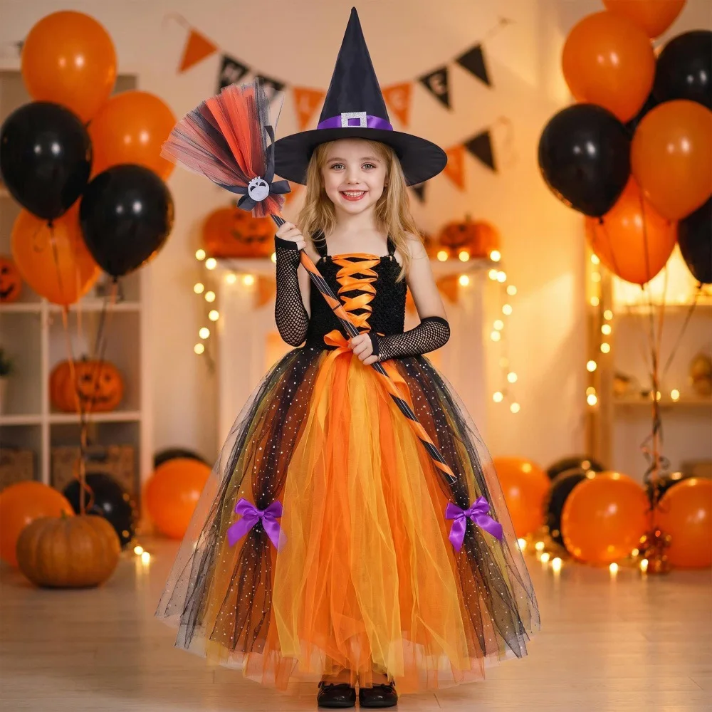 Halloween Children's Dresses Girls' Cosplay Witches' Role-playing Costumes