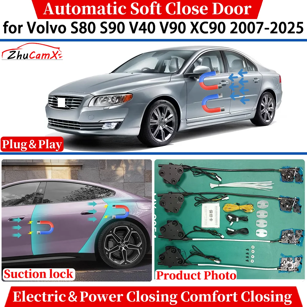

for Volvo S80 S90 V40 V90 XC90 2007-2025 Car Automatic Soft Close Door Electric Power Comfort Closing Suction lock Quiet System