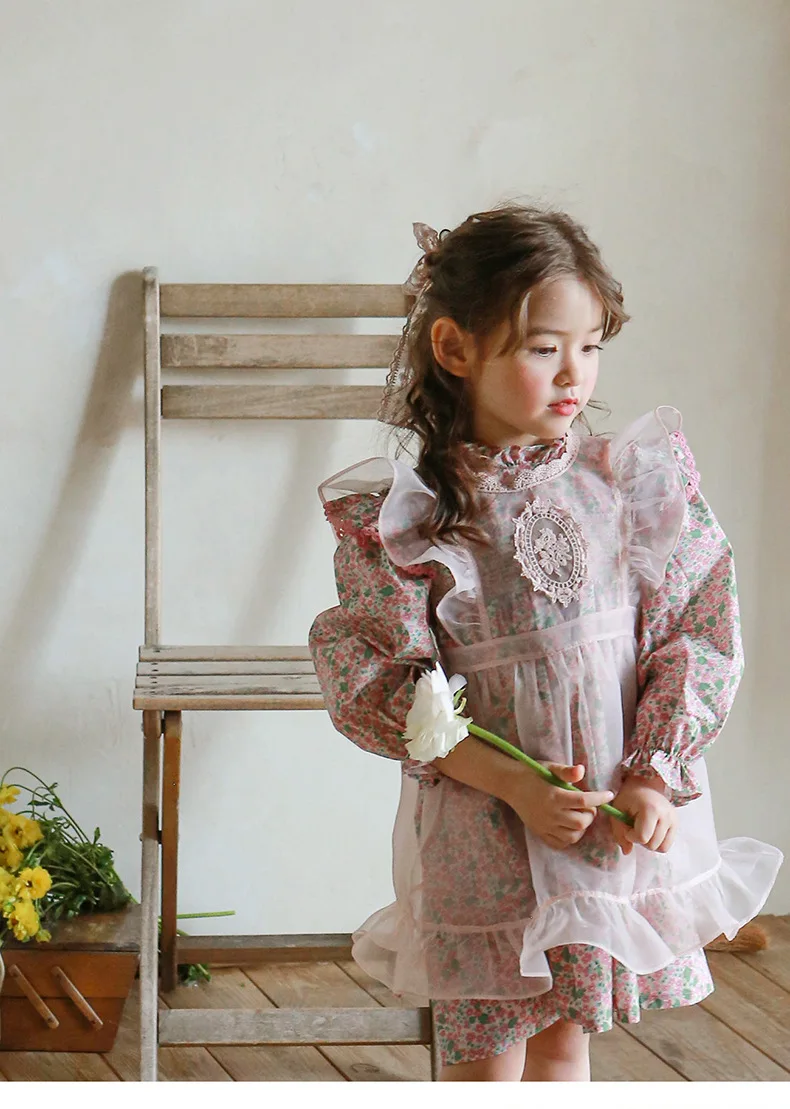 Children Clothing Girls Overall 2023 Spring Autumn New Fashionable Korean Style Girls Sweet Style Organza Casual Overall Vest