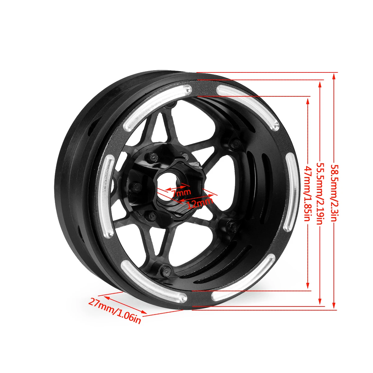 1.9 Inch Carbon Fiber Wheels Rim for 1/10 RC Car Crawler Capra SCX10 RR10 TF2 Element Enduro Gmade R1 Cheater Rigs 1.9S DIY