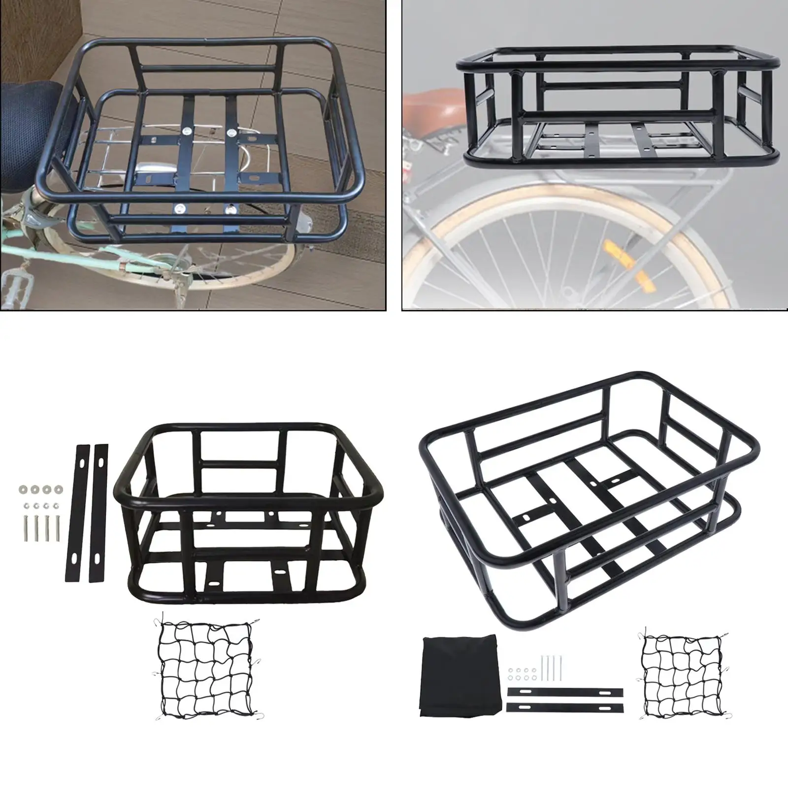 Bicycle Rear Basket, Bicycle Luggage Rack, Bicycle Bag with Luggage Net, Rear