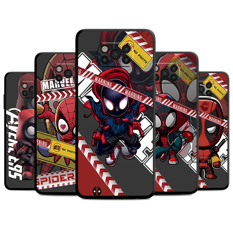 phone Cases for Mi Poco X3 NFC M5 X4 GT case 14 12T 11 9C F5 C40 10T Pro x3 funda Antiscratch cover Marvel Caroon Hero Spiderman