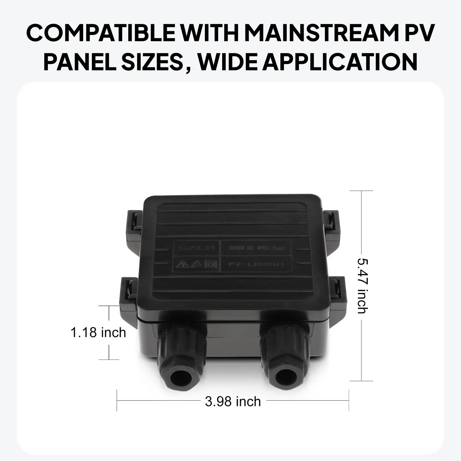 Photovoltaic Junction Box Easy Install Panel Connector IP65 Rated for Home or Outdoor 1