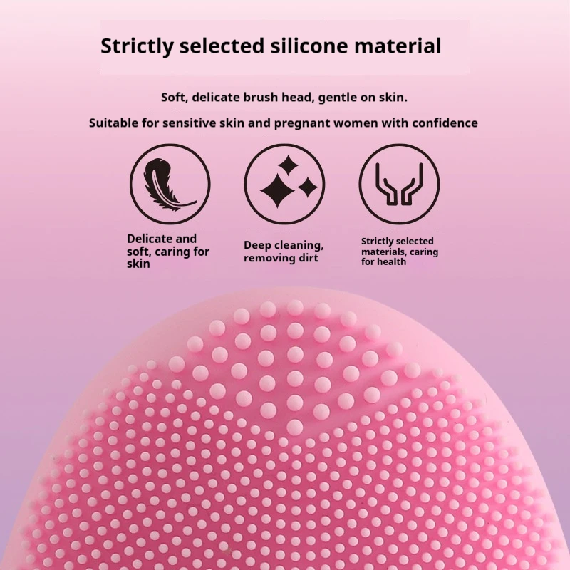 الكهربائية سيليكون منظف للوجه مدلك العناية بالبشرة جهاز تدليك جهاز تجميل الاهتزاز تنظيف المسام الخليط المقدمة الذاتية #2