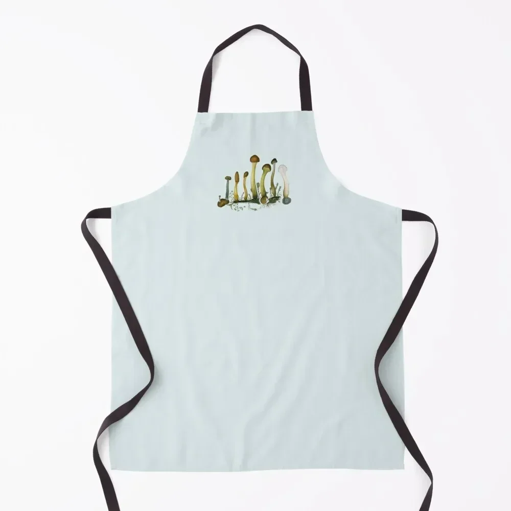 

Mushroom Botanical Illustration Apron Kitchen And Home Items for women halloween Kitchen Supplies Idea Goods manicurist Apron
