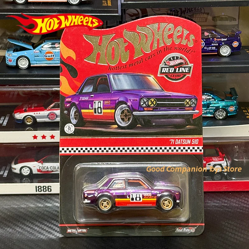 

In Stock Hot Wheels RLC 71 DATSUN 510 Electroplated Purple Open Lid Racing Green 1/64 Scale Collectible Car Toys Diecast Vehicle