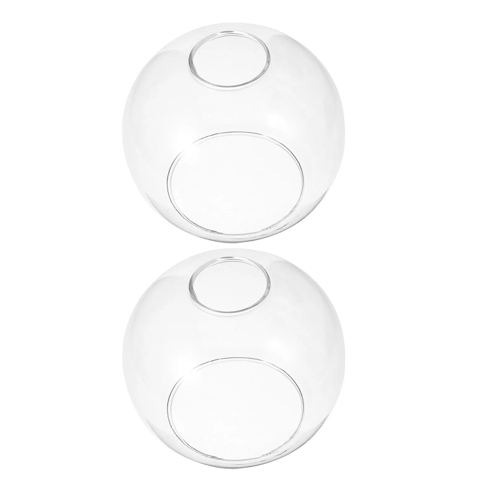 2Pcs Transparent Glass Globe Shade Replacement 5.5 Diameter 4.72 Height Double Hole Design Globe Light Cover for Ceiling Fixture