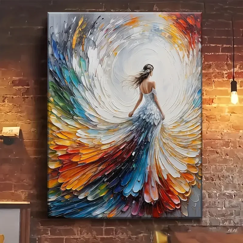 Elegant Fairy Bride Canvas Art - Framed HD Oil Painting for Home & Office Decor, Perfect for Living Room, Bedroom, Dining Area -