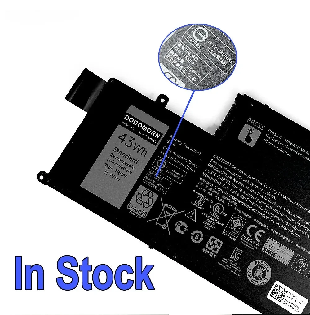 TRHFF-batería para portátil DELL Inspiron 14 5445/5447/5448/5457 15 5545/5547/5548/5557 Latitude 14-3450 15-3550 43Wh 3800mAh, nueva