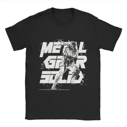 Imagen 1 del producto Camiseta para hombre Metal Gear Solid Vintage Camisetas de algodón puro Camiseta de manga corta Ropa de cuello redondo para adultos
