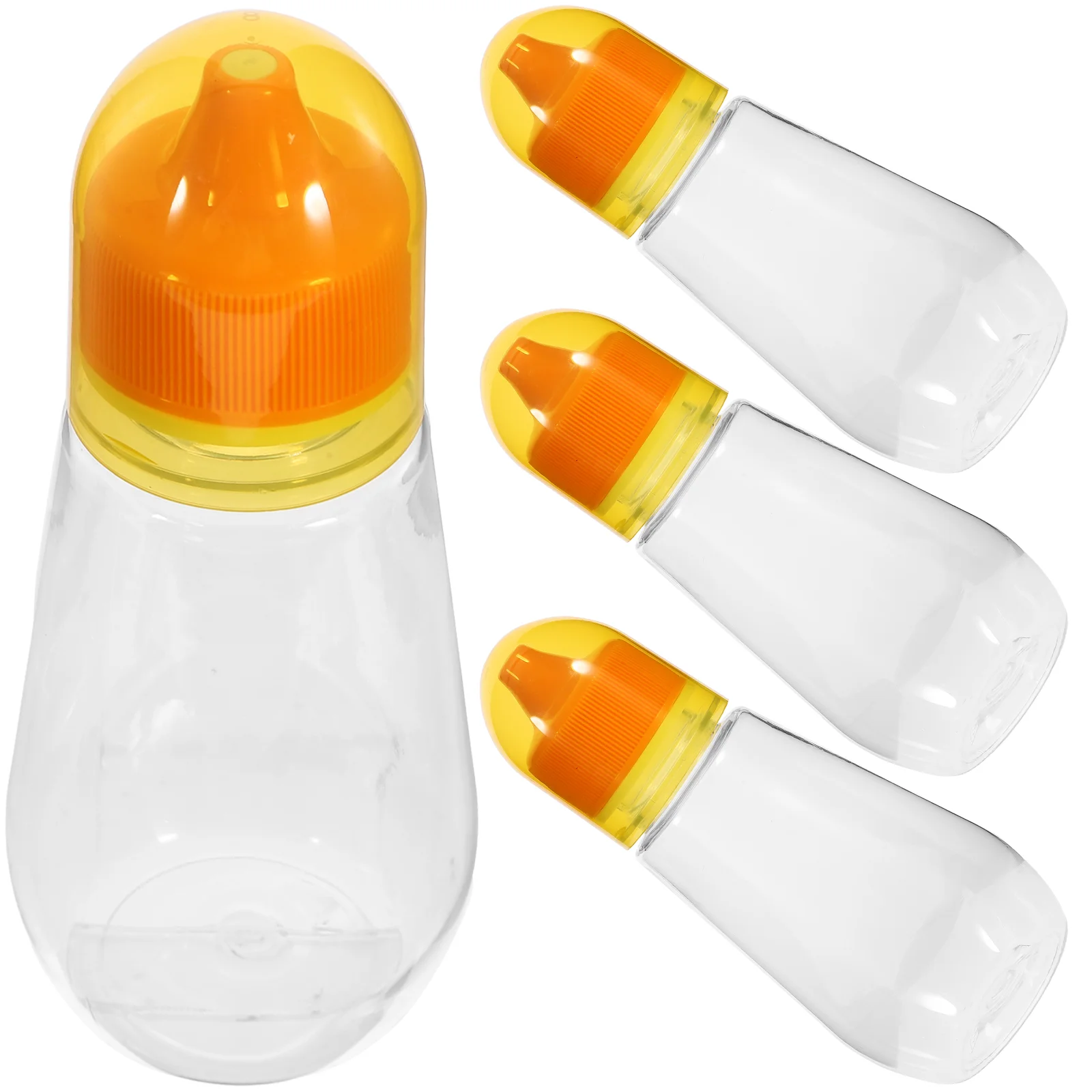 

4 Pcs Honey Bottle Clear Jam Storage Jar Plastic Ketchup Squeeze Filling Bottles with Lids