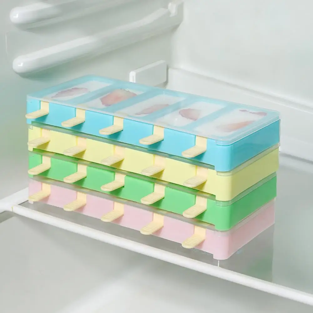 Smooth Cavity Ice Mold Mold Stackable Ice Cream Mold Set with Lids -free Plastic Maker Easy Release Frozen Yogurt Ice Pop Tray