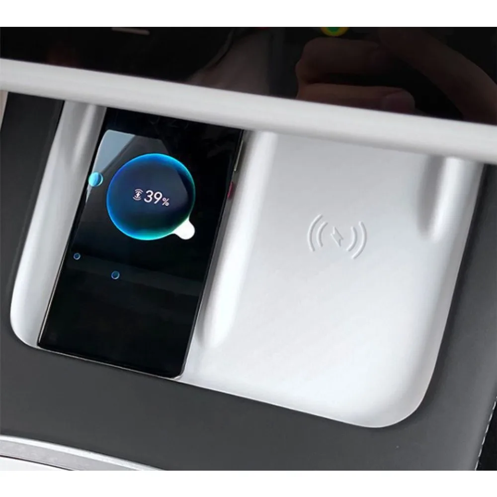 

Center Console Wireless Charging Silicone Mat Compatible for Tesla Model 3 Highland 2024 Model Y Juniper 2025-up Mats Phone Tray