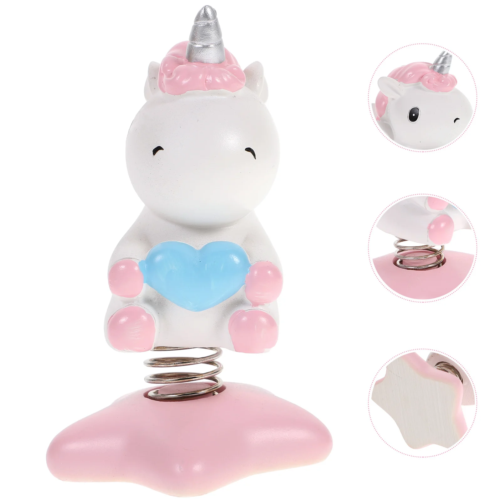 Unicorn Ornament Toys Auto Adornment Accessories Swing Statues Figurines Pink Car Decor