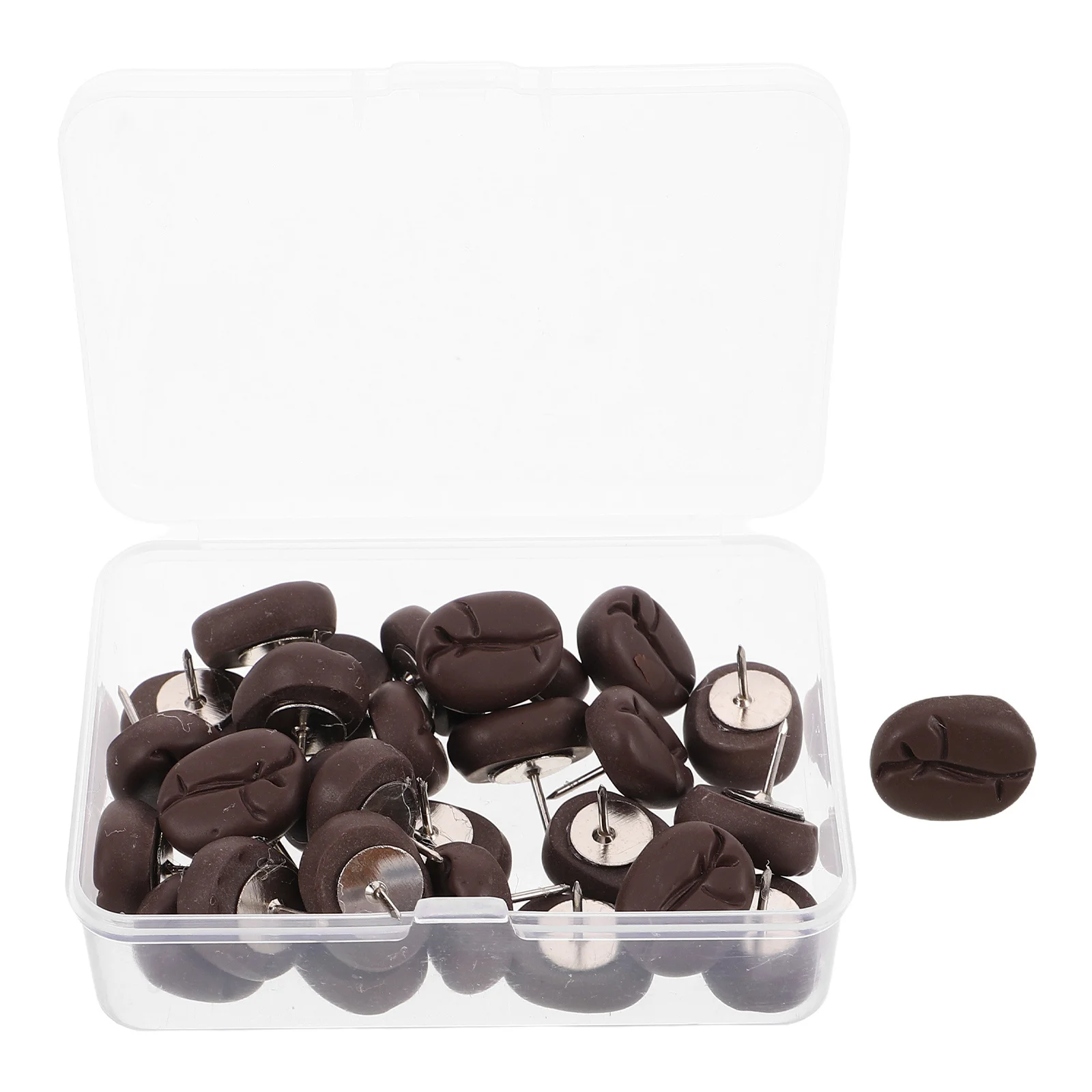 

30Pcs Creative Coffee Bean Resin Pushpins Thumbtacks for Office Cork Board Home School Photo Wall Bulletin Board