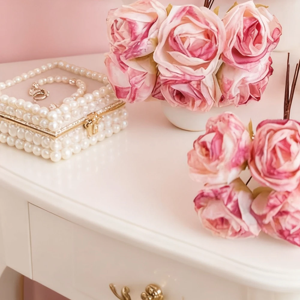 

Artificial Flowers Fake Silk Rose Wreath Accessory Home Room Table Decoration Floral Arrangement Wedding Bridal Bouquet Outdoor