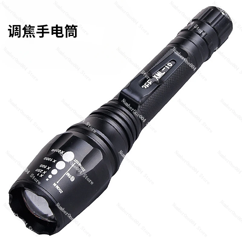 Light Detector T6 Power Torch 18650 Large Capacity Lithium Battery LED Flashlight Telescopic Focus Outdoor Search Lamp