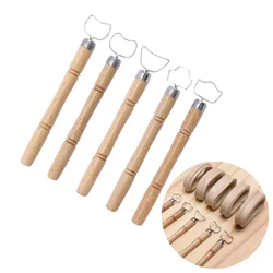 Herramientas de cerámica con mango para tetera, herramienta de modelado, raspador para esculpir arcilla, mango de olla de cerámica DIY, tira de arcilla, 5 piezas por juego