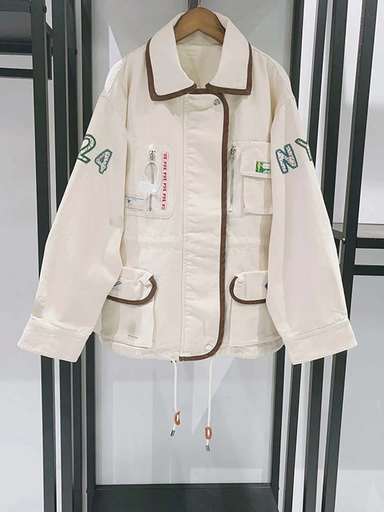 

Женская рабочая одежда средней длины, хлопковое пальто с воротником-стойкой, осень-зима, модное крутое многоэтажное женское пальто