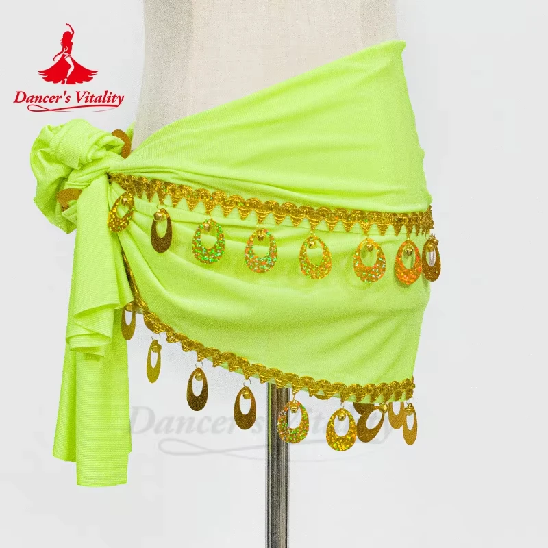 Belly Dance Costume for Women Oriental Practice Clothes Gold Coines Belt Girl's Belly Dancing Hip Scarf
