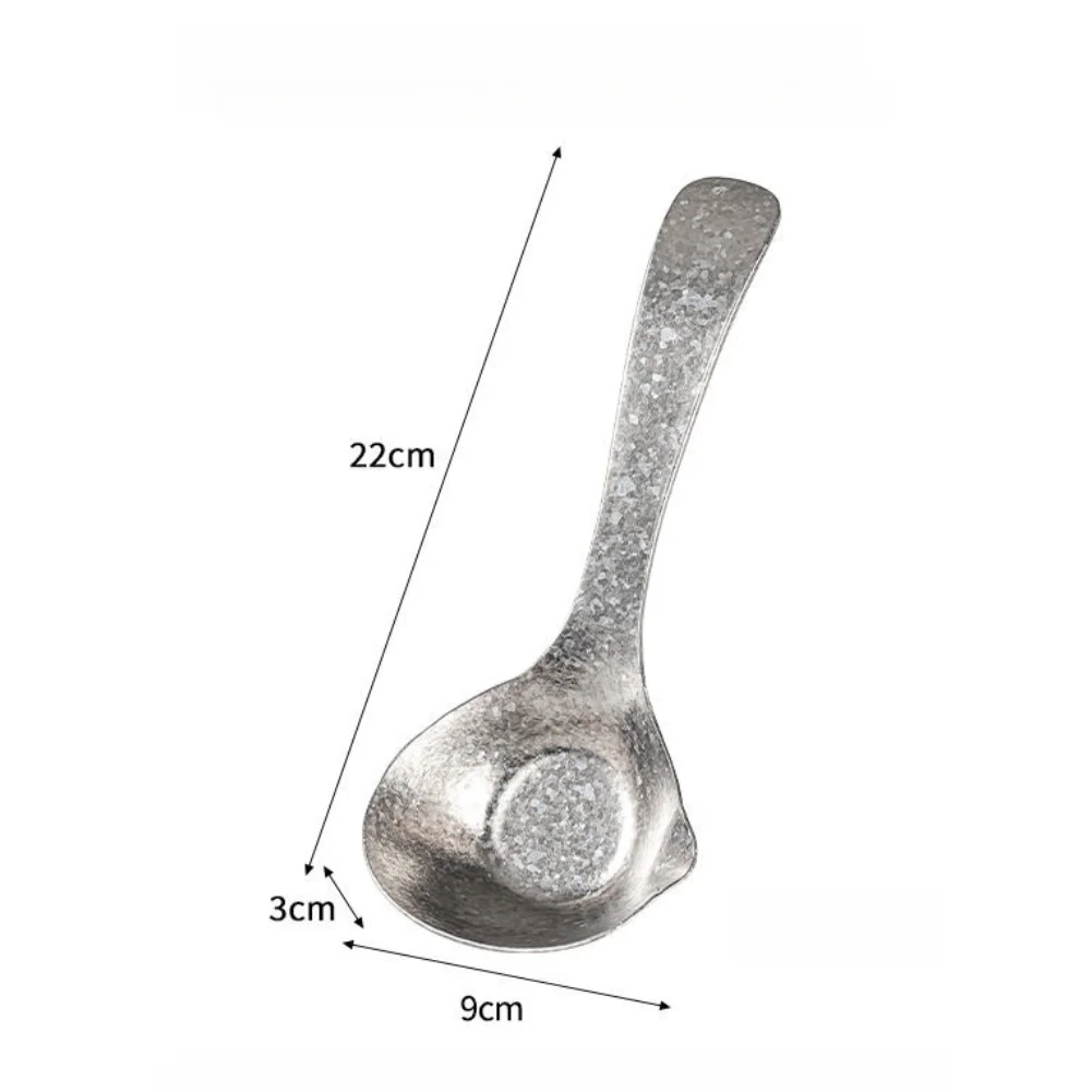 Titanium Soup Ladle with Spout and Deep Bowl for Controlled Pouring of Broths Stocks and Soups Plus Ice Flower Texture