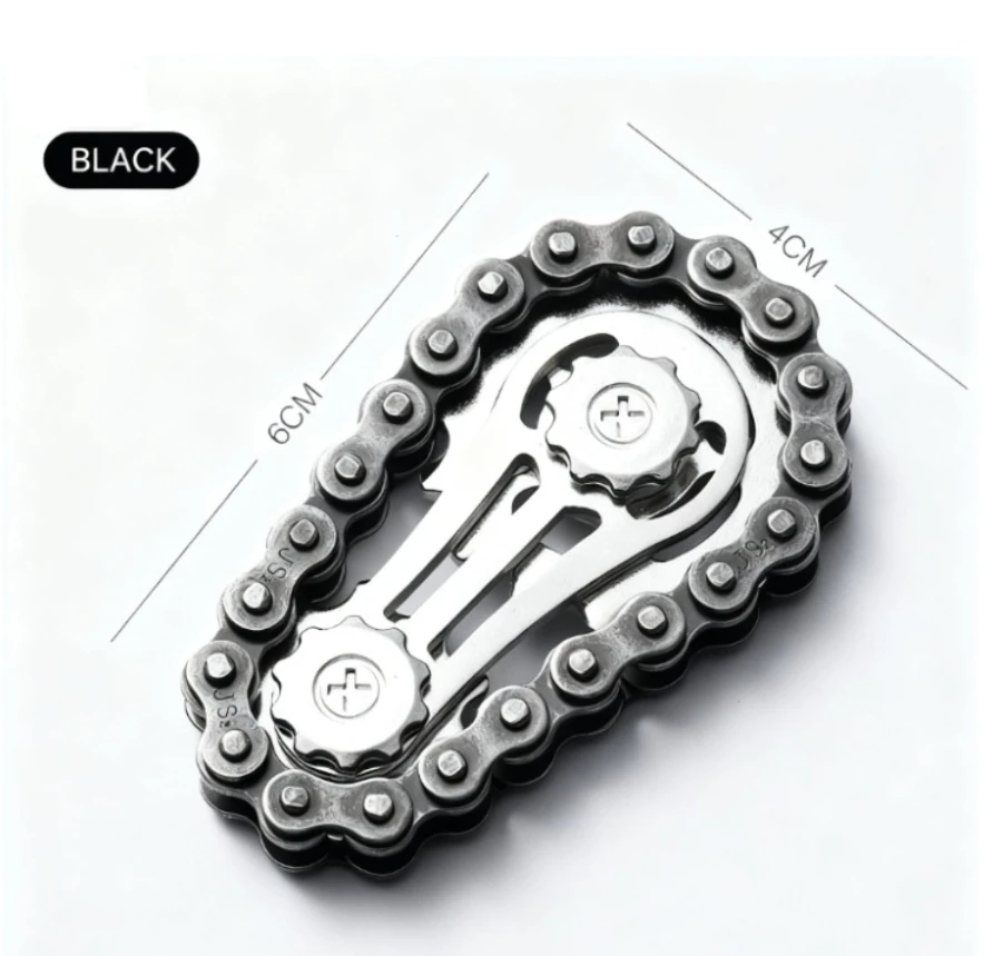 自転車チェーンギア付きメタルフィジェットスピナー - 大人と子供のためのストレス解消おもちゃ ​