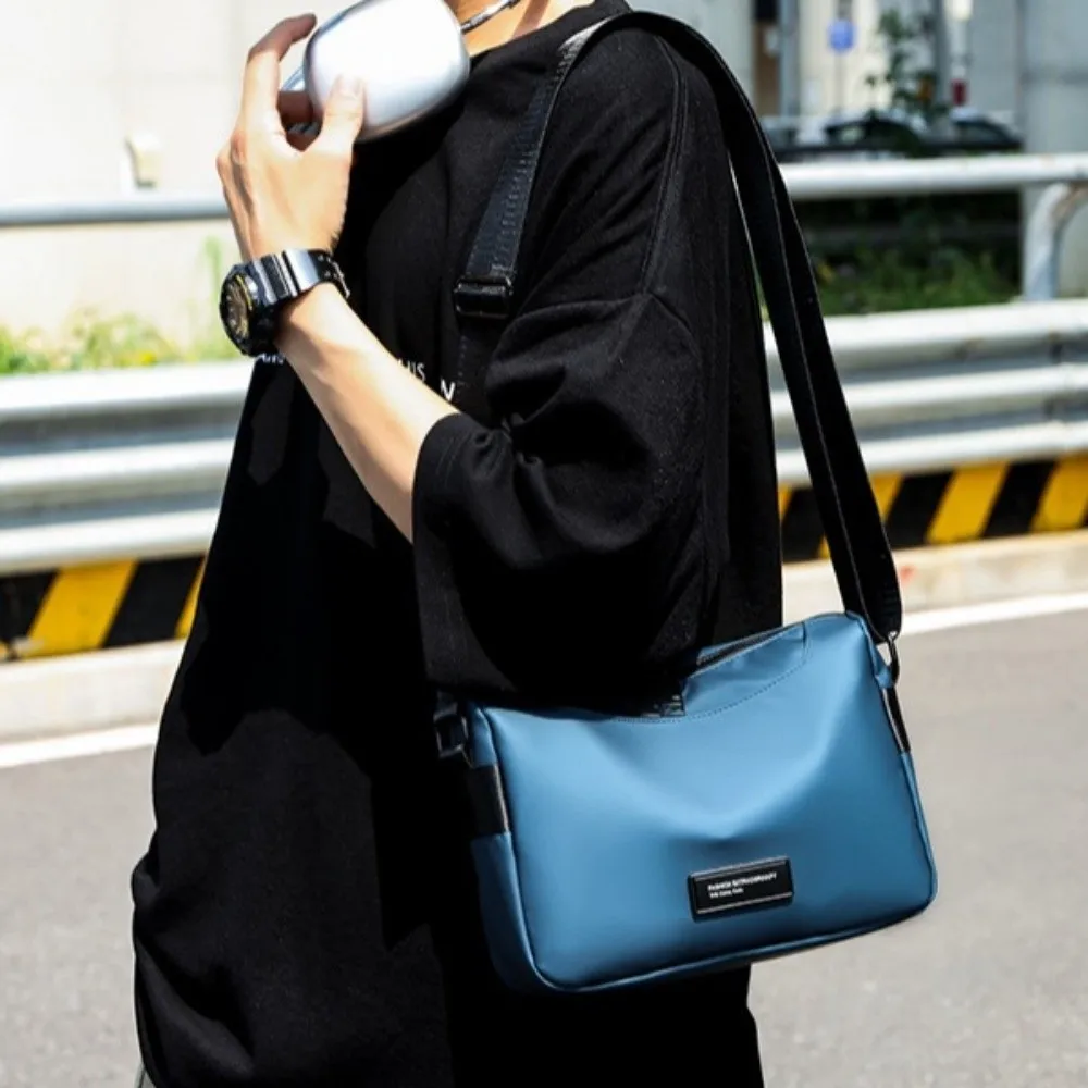

Waterproof Men Crossbody Bag Large Capacity Phone Pouch Student Shoulder Bag with Multiple Pockets Leisure Messenger Bag