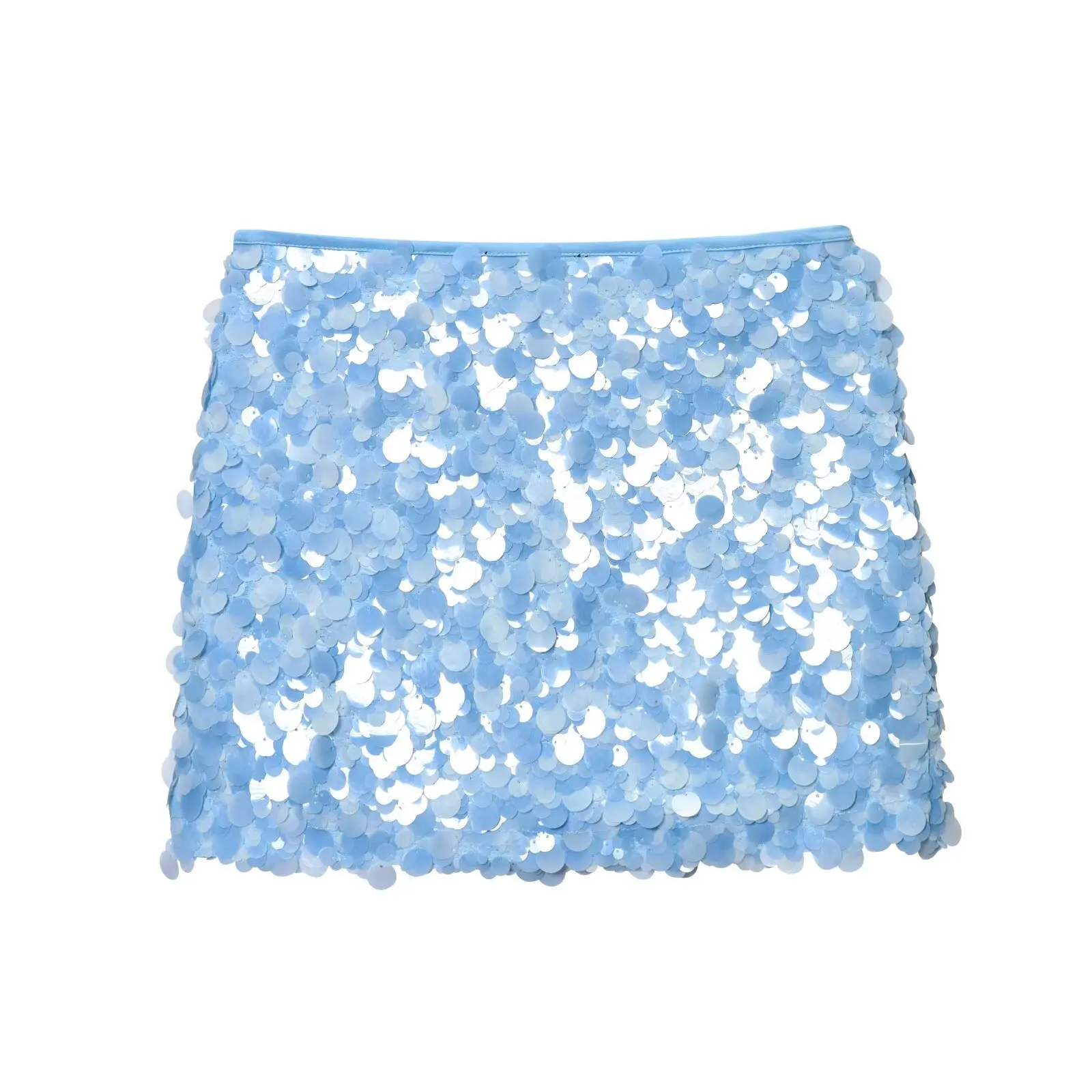 HH Elegant Women Solid Sequined Slim Mini Skirt 2025 Sparkling Party Style Skirt Female Sexy High Waist Short A-Line Skirt