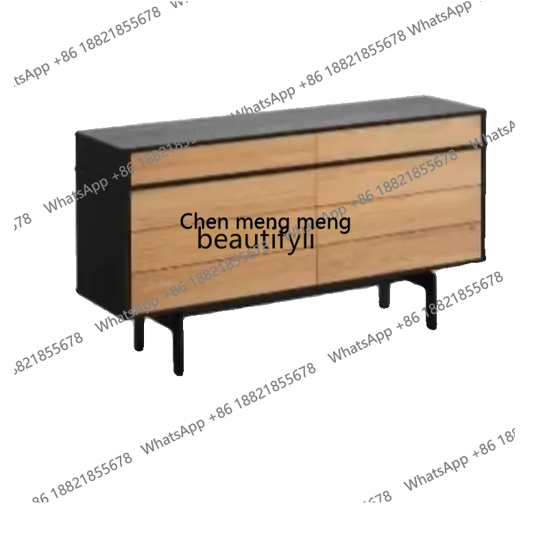 

Italian Minimalist Chest of Drawers Solid Wood Household Storage Storage Cabinet Nordic Light Luxury Entrance Cabinet