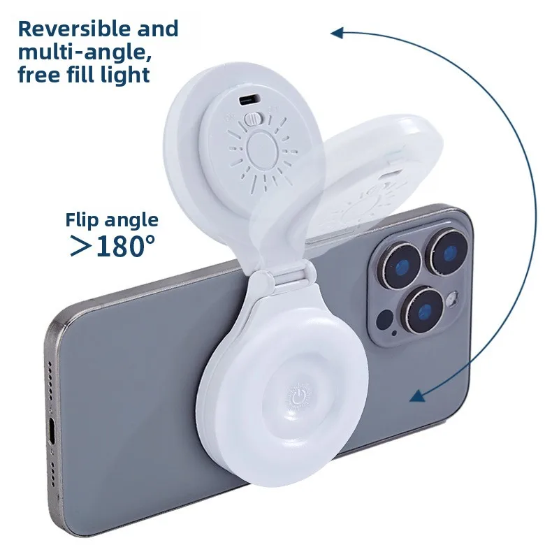 Magsafe telefono cellulare luce di riempimento magnetica fotocamera fotografia luce soffusa trasmissione in diretta luce ambientale dimmerabile e girevole