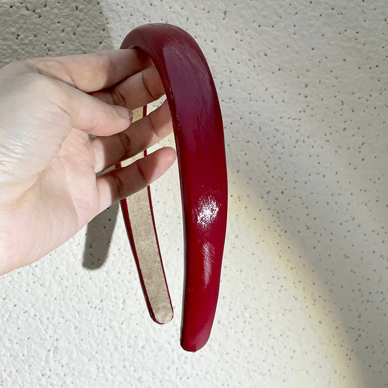 Vintage Pu Stirnbänder rote Farbe Haar bänder für Frauen Haarschmuck Mädchen Mode Kopf bedeckung