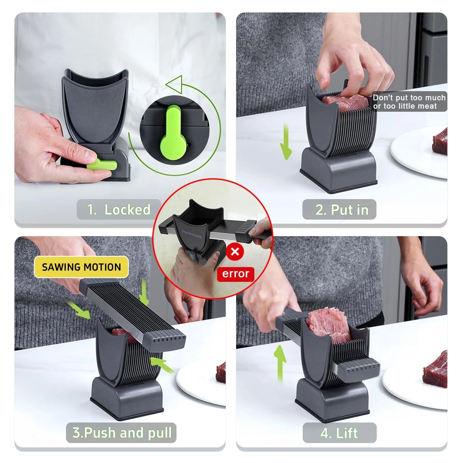 Pemotong Daging Segar Manual u - Meal Prep Manual ulasan dan harga