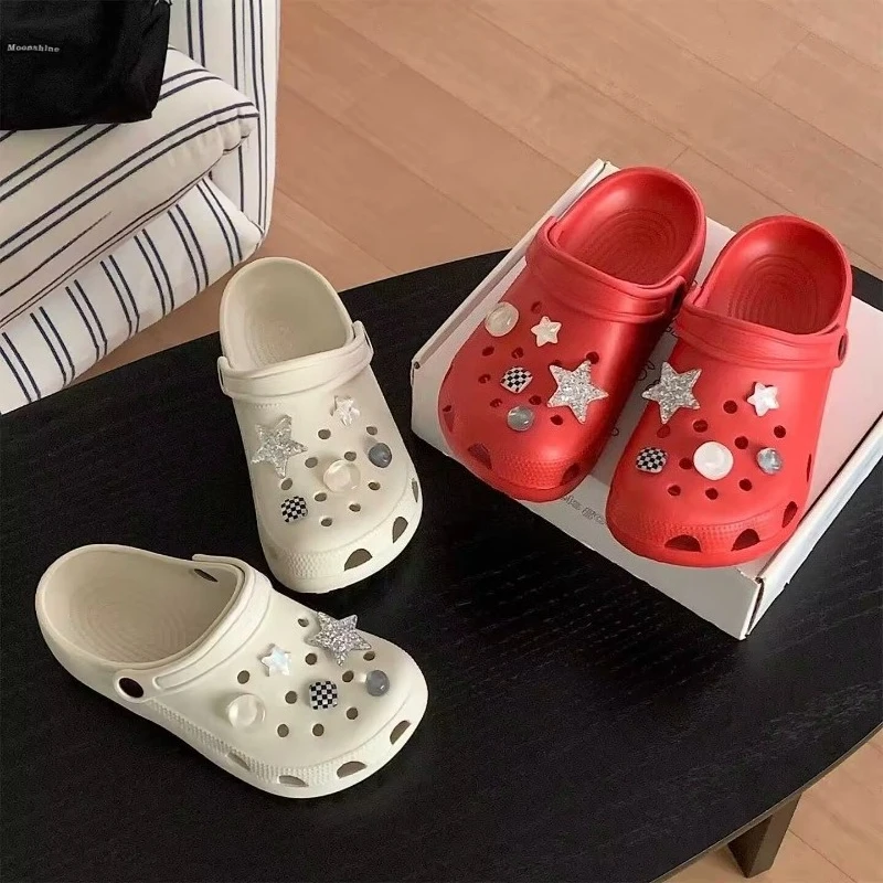 10Pcs New Cute And Fashionable Crystal Star Rotundity Shoe Flower Accessories Shoes Charms DIY Shoe Accessories Shoe Accessories