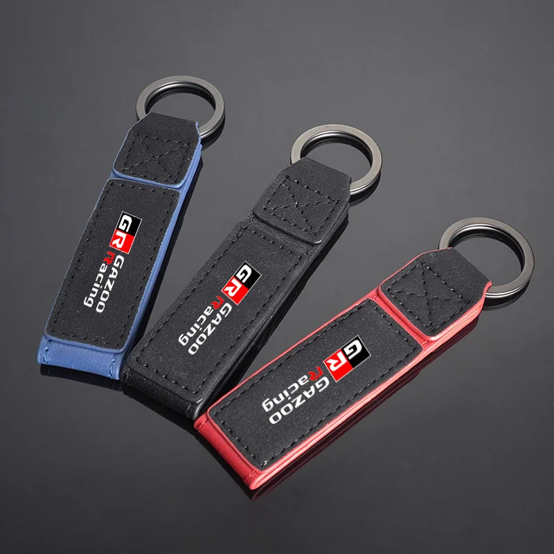 Leather Car Styling Key Chain Ring Keychain For Toyota GR Gazoo Racing Supra Corolla Parts Sport 86 Yaris Grmn CHR Accessories view 3