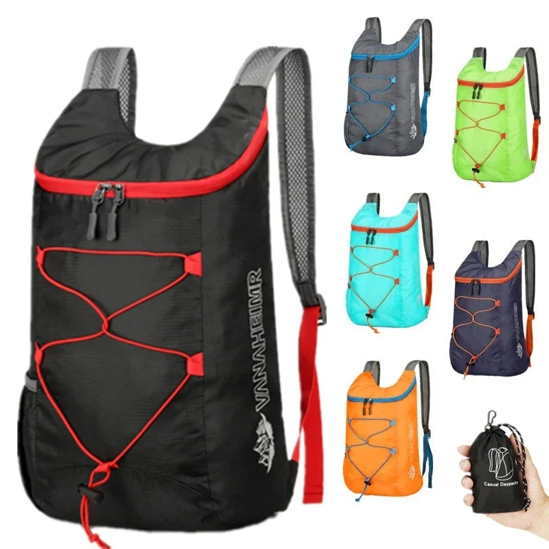 Backpack Multifunctional Outdoor Folding Backpack Lightweight Waterproof Nylon Fabric Sports Bag for Camping Hiking Travel gallery 5